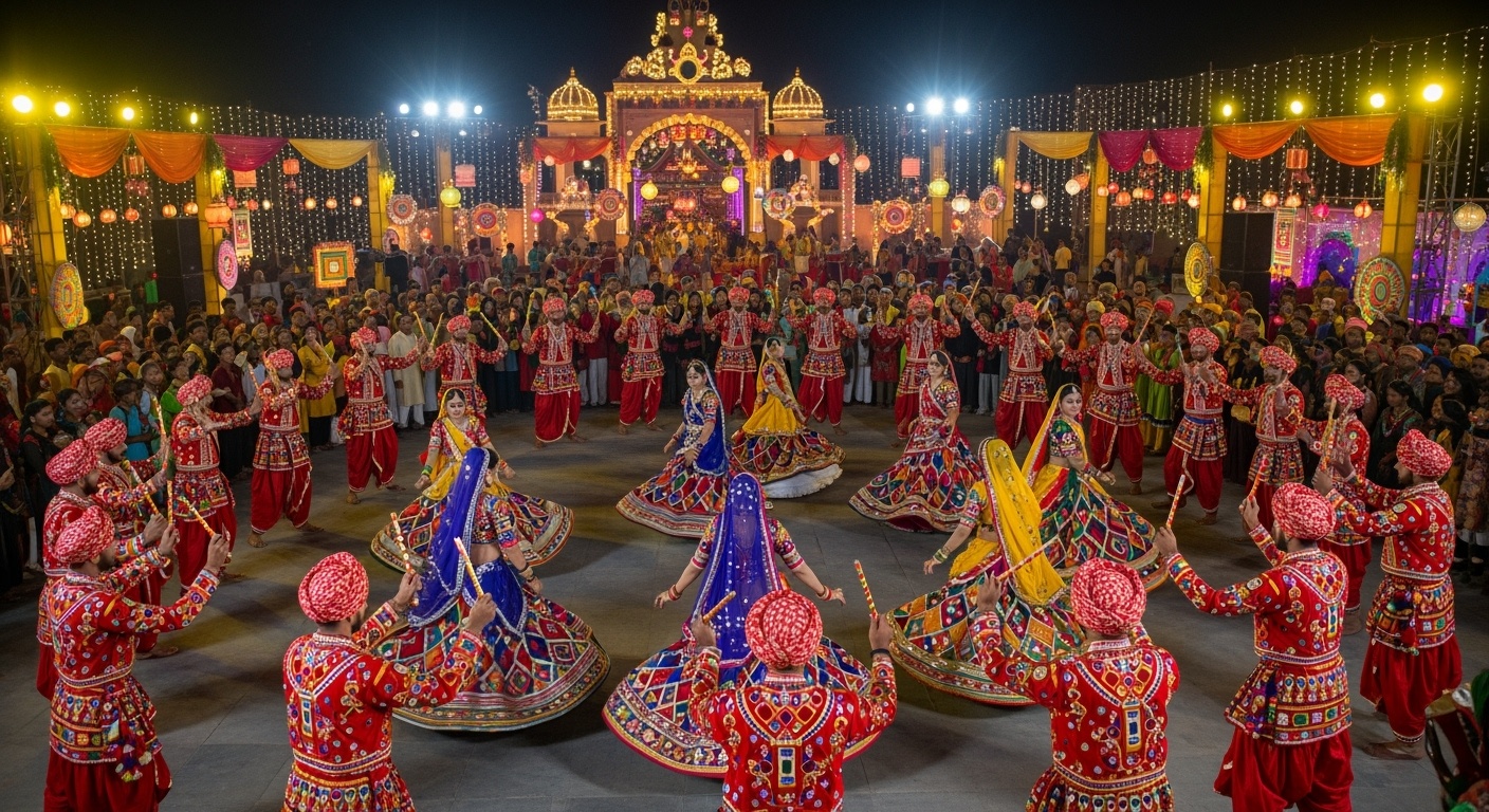 Colorful Garba festival celebration in Nadiad